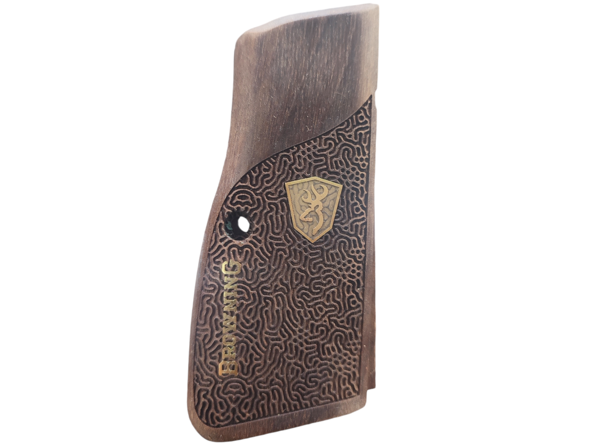 Browning 14 'lü Lazer Işlemeli Ahşap Tabanca Kabzesi