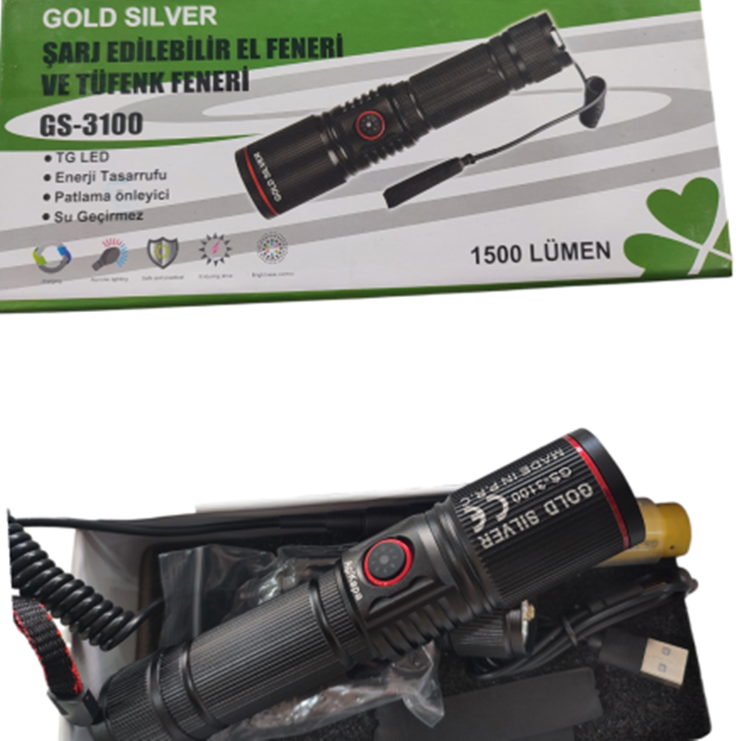 Şarz Edilebilir El Ve Tüfek Feneri