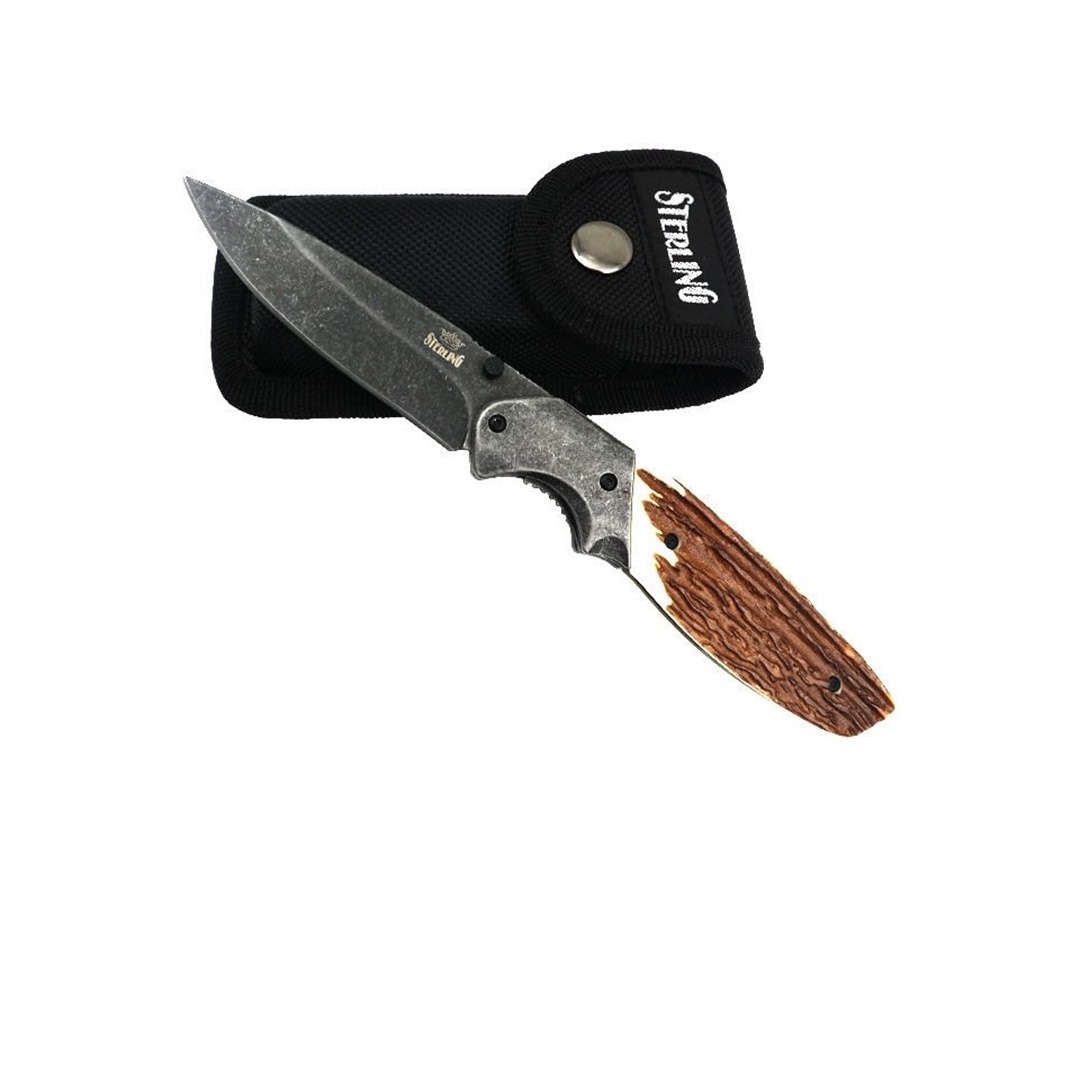 Sterlıng 11,43 cm Taşlanmış Liner Lock Çakı S1002